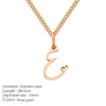 Collana in acciaio inossidabile oro rosa con lettera E e ciondolo cuore cavo - E-Oro Rosa