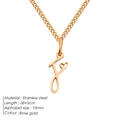 Collana in acciaio inossidabile oro rosa con ciondolo lettera F e cuore - F-Oro Rosa