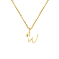 Elegante goldene Titahstahl-Halskette mit einem Herz-Akzent-Anfangsbuchstaben W Anhänger. - Buchstabe W