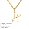 Collana minimalista in acciaio inossidabile dorato con ciondolo lettera H e cuore - Lettera H - Oro