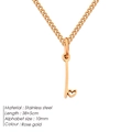 Collana in acciaio inossidabile oro rosa con pendente lettera L e cuore - I-Oro Rosa