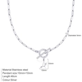 Zilveren paperclip ketting met hartletter A hanger en OT-sluiting - Letter A / Zilver