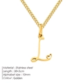 Collana in acciaio inossidabile dorato con ciondolo lettera L da 10 mm e cuore - Lettera L - Oro