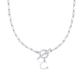 Collana a graffetta argento con ciondolo lettera C e chiusura a levetta OT - Lettera C / Argento
