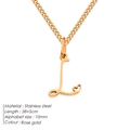 Collana in acciaio inossidabile oro rosa con ciondolo lettera 'L' e dettaglio cuore - L-Oro Rosa