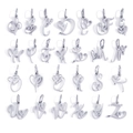 Set de 26 colgantes de letras plateadas A-Z con diseño de corazón para joyería artesanal - Acero - Estilo Artístico