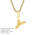 Golden stainless steel necklace featuring a stylish fishtail letter pendant design - Letter Y