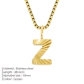 Golden stainless steel initial necklace with letter Z pendant on a 38cm chain - Letter Z