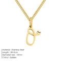 Collana in acciaio inossidabile dorato con ciondolo lettera O e dettaglio cuore cavo - Lettera O - Oro