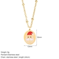 Collier Père Noël en acier inoxydable avec pendentif émaillé rouge et dimensions - Collier Père Noël (G1)