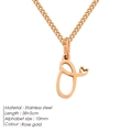 Collana in acciaio inossidabile oro rosa con lettera O e ciondolo a cuore su catena 38+5cm - O-Oro Rosa
