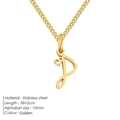 Collana in acciaio inossidabile dorato con ciondolo lettera P e dettaglio cuore - Lettera P - Oro