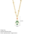 Collier pendentif sapin de Noël en acier inoxydable avec détails en émail - Collier Sapin de Noël (G2)