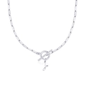 Collana a maglie silver con chiusura a T e ciondolo a forma di cuore con lettera j - Lettera J / Argento