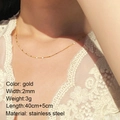 2mm goldene Edelstahl Gliederkette für Damen mit 5cm Verlängerungskette im Detail - Panzerkette Halskette(SHNK2334G) / Gold