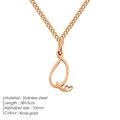 Collana in acciaio inossidabile oro rosa con pendente lettera Q e cuore finale - Q-Oro Rosa