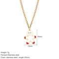 Gouden roestvrijstalen peperkoekman hanger ketting voor kerstcadeaus en dames - Peperkoekmannetje Stijl (G4)