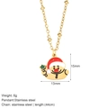 Goldene Edelstahl-Halskette mit süßem Weihnachtsmann-Anhänger und feiner Perlenkette Detail - Weihnachtsmann Halskette (G6)
