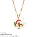 Cartoon Weihnachtsmann Anhänger aus goldfarbenem Edelstahl an feiner 50cm Kette - Süßer Weihnachtsmann Stil (G6)
