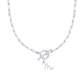 Collana a catena a graffetta argento con ciondolo lettera M cuore e chiusura a levetta - Lettera M / Argento