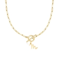 Collana a graffetta dorata con ciondolo lettera M cuore e chiusura classica a levetta OT - Lettera M / Oro