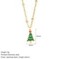 Weihnachtsbaum-Halskette aus grün-rotem Edelstahl mit einer feinen 44cm langen Kette - Weihnachtsbaum Halskette (G11)