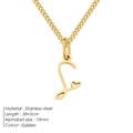 Collana regolabile in acciaio inossidabile dorato con ciondolo lettera L e cuore artistico - Lettera S - Oro