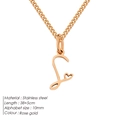Collana a cuore oro rosa con pendente a lettera L artistica in acciaio inossidabile - S-Oro Rosa