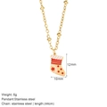 Goldene Edelstahlkette mit festlichem Weihnachtsstrumpf-Anhänger und kleinen Perlen - Socken Halskette (G16)