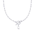 Collana a graffetta argento con ciondolo lettera Q e dettaglio cuore - Lettera Q / Argento