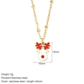 Süße Rentier-Halskette aus goldenem Edelstahl für weihnachtlichen Schmuck-Stil - Rentier Halskette (G22)