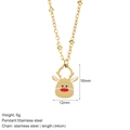 Goldene Edelstahl-Rentierhalskette mit roter Nase im weihnachtlichen Design - Rentier Halskette (G23)