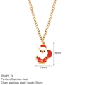 Weihnachtsmann-Halskette aus Edelstahl mit roter Emaille und goldener Panzerkette - Panzerkette Weihnachtsmann Stil (G25)