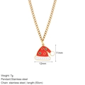 Edelstahl-Weihnachtsmützen-Halskette mit rot-weißem Emaille-Anhänger auf einer Goldkette - Weihnachtsmütze Stil (G27)