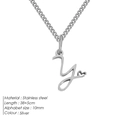 Collana d'argento in acciaio inossidabile con ciondolo lettera Y e piccolo cuore - Y-Acciaio