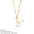 Goldene Edelstahl-Rentier-Halskette mit Emaille-Anhänger und dekorativer Kugelkette - Rentier Halskette (G30)
