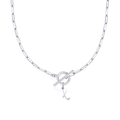 Collana a graffetta argento con chiusura a leva OT e ciondolo cuore lettera K - Lettera X / Argento