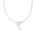 Collana a catena a graffetta argento con ciondolo lettera 'y' e chiusura OT - Lettera Y / Argento