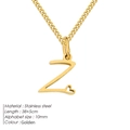 Collana dorata in acciaio inossidabile con ciondolo a lettera Z e cuore traforato - Lettera Z - Oro