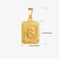 Pendentif rectangulaire doré avec lettre G embossée et spécifications de taille exactes - Or - G