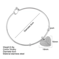 Zilveren roestvrijstalen armband met een gevleugelde hartvormige hanger en maten - Hart