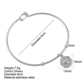 Gepolijste zilveren roestvrijstalen armband met hart hanger en 6cm diameter maat - Hart