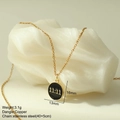 Detailed close-up of 11:11 angel number pendant on stainless steel chain over white stone - Black 11:11 Style (MFNK024G18)