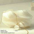 Detailed view of 11:11 angel number necklace on stainless steel chain with measurements - White 11:11 Style (MFNK024G14)