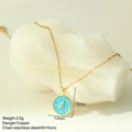 Detail of 3.0g gold necklace showing 13x18mm enamel charm on stainless steel chain - Lightning Style (MFNK024G2)