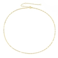 Minimalist golden stainless steel chain necklace with oval links and adjustable clasp - 42+8cm / Steel