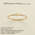 Minimalist 14K gold stainless steel ring with a 2mm yellow birthstone solitaire - US5 (49mm) / November Light Yellow - Gold