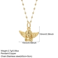 Collar con colgante de ángel Cupido en cobre y acero inoxidable con cadena de 45 cm - Estilo Cupido Ángel Pequeño (NK008G2AC220132G6)