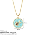 Collar celestial dorado con colgante de sol luna estrella y esmalte azul - Esmalte Azul Cielo Celestial (NK008G4AC210349G22)