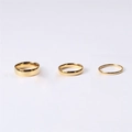 Set aus drei polierten 18k vergoldeten Edelstahlringen in verschiedenen Breiten für Paare - Umfang 54MM-US7 / 1mm Gold